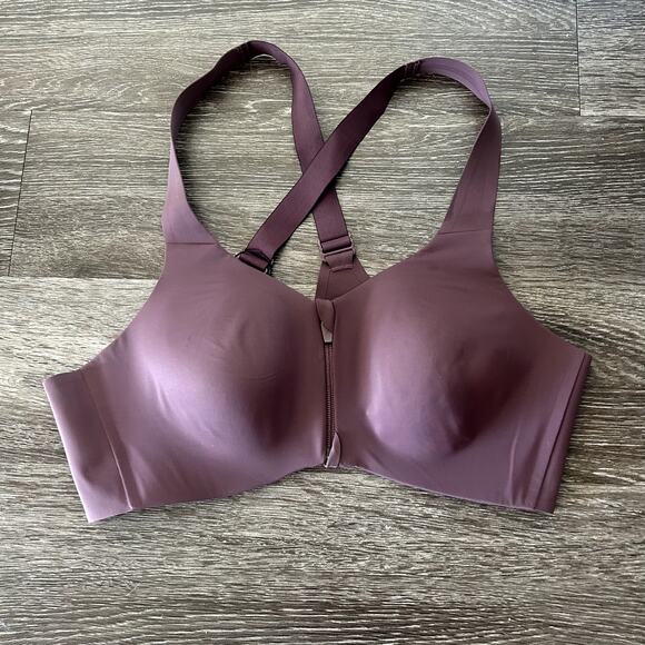NWT Knix Catalyst Front Zip Sports Bra Size 5 38DD Dahlia Purple Maximum Support - Picture 3 of 13